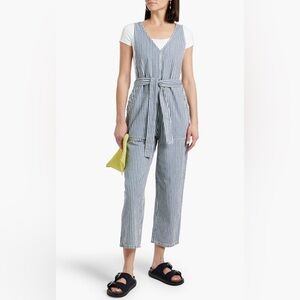 Alex Mill Cropped striped denim jumpsuit